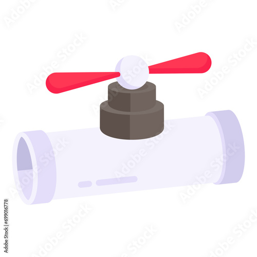 A flat design icon of pipe valve 


