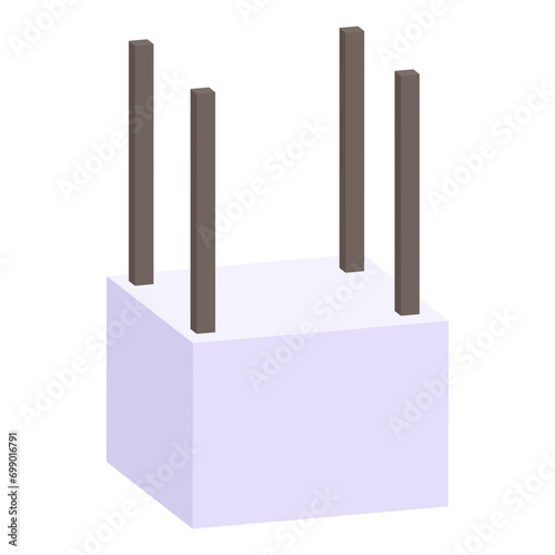 Conceptual flat design icon of concrete construction 

