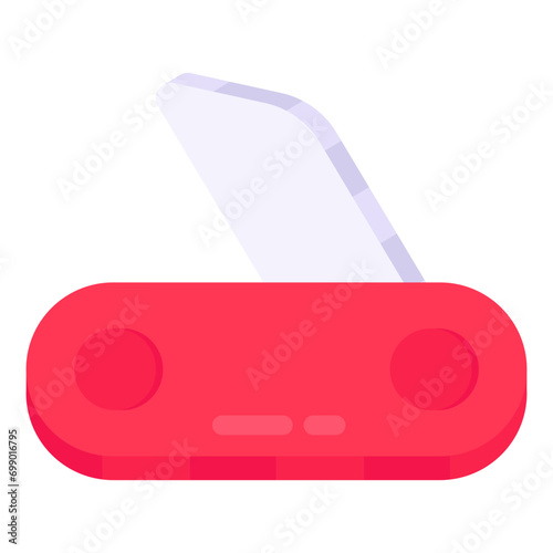 Trendy vector design of pocket knife


