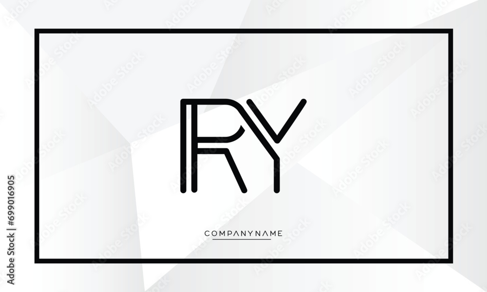 RY or YR Alphabet letters logo monogram RY or YR Alphabet letters logo monogram