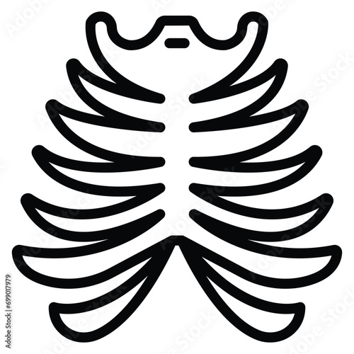  Protective cage, sheltering vital organs like the heart and lungs.