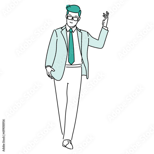 Business man, businessperson or employee staff people cartoon. Company professional minimalist illustration vector