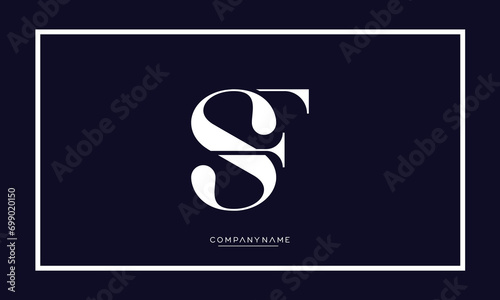 Alphabet letters SF or FS logo monogram