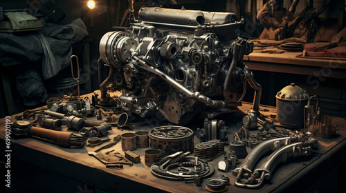 New car engine and parts photo