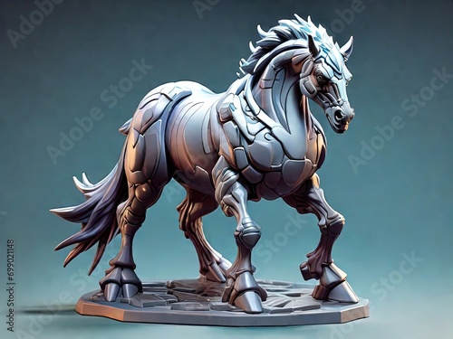 3D miniature figure for boardgame of anime horse 