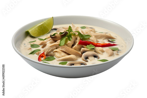 Tom Kha Gai, transparent background, isolated image, generative AI