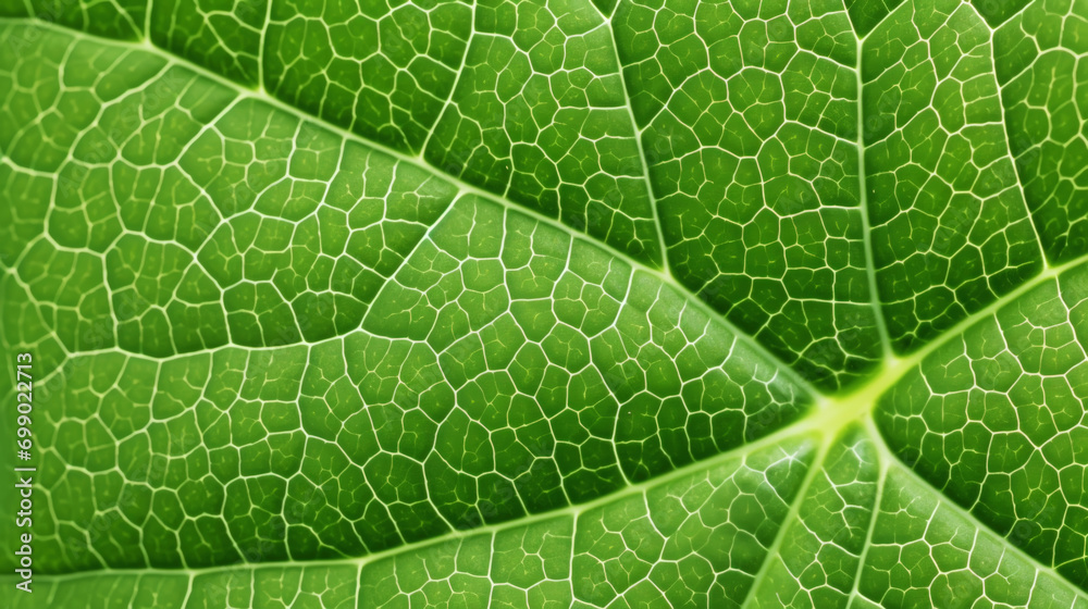 Fresh green leaf texture macro close-up. Generative AI Fresh green leaf texture macro close-up. Generative AI