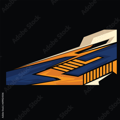 racing car body wrap livery decal design vector. car livery decals