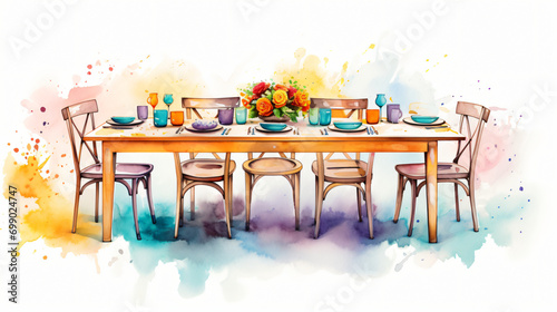 Watercolor Dining table