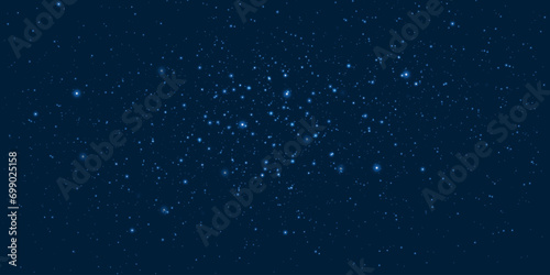 Starry sky with many stars and night reflections. Special lighting effects.