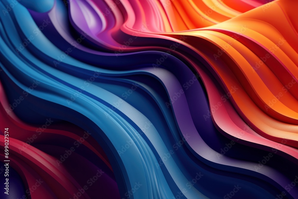 Fototapeta premium Background with liquid colored swirls and dye blends that flows from top to bottom. Fluid art acrylic texture with colorful waves, mixing paint effect. Abstract backdrop with bright blended colors.