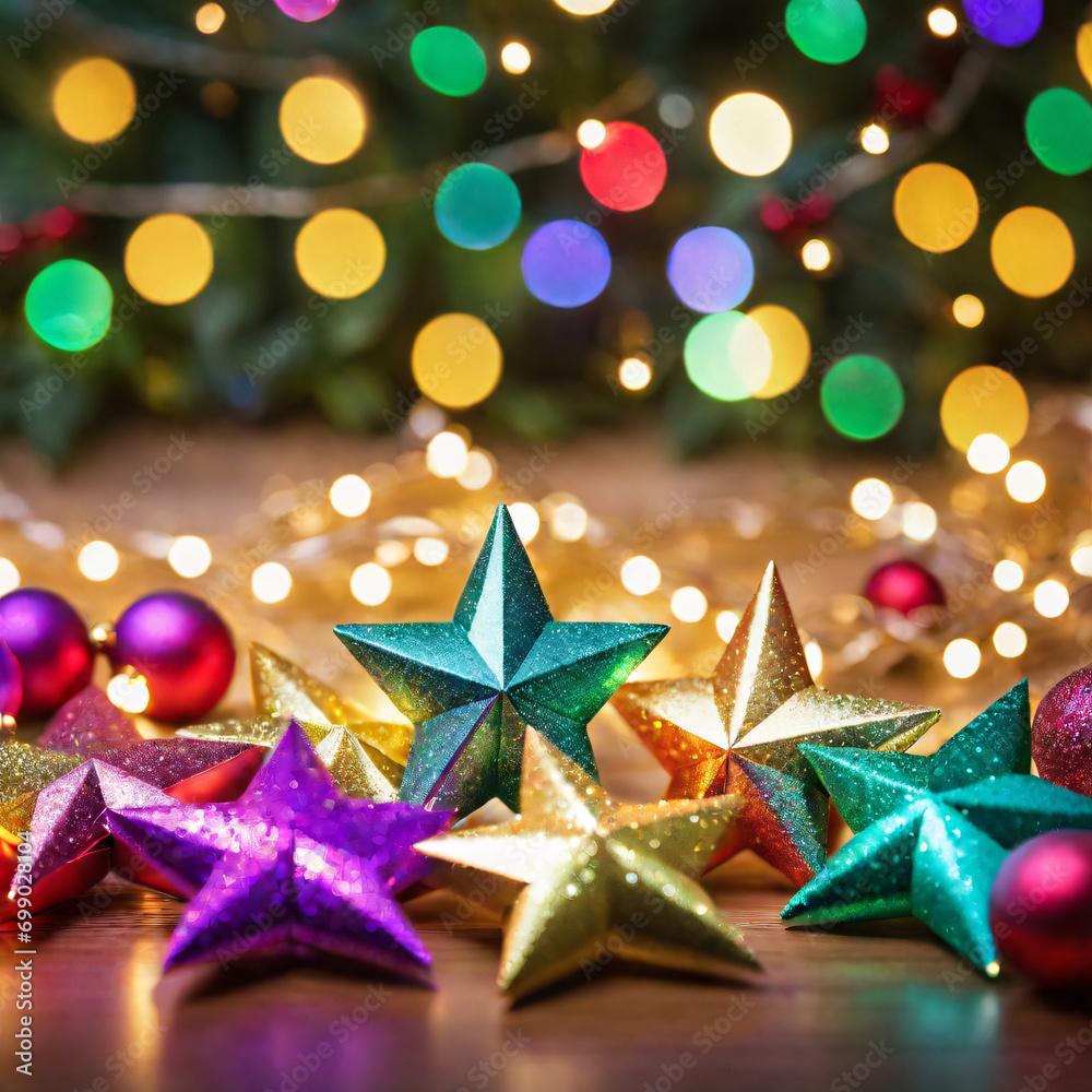 Ultra HD Festive Backdrop: A Tapestry of Twinkling Lights, Vibrant Patterns, and Shimmering Elegance.