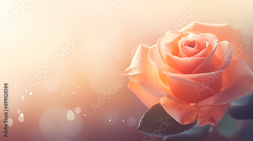 Sweet orange rose color in pastel color, blur style, decorative flower background pattern, PPT background #699028584
