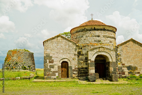 Nuraghe e Chiesa di Santa Sabina. Silanus, Provincia di Nuoro, Sardegna, Italy photo