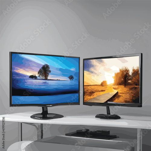lcd tv on the screen