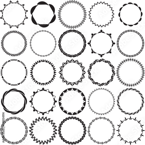 Collection of leaf border frames. Ideal for decorative vintage label designs.