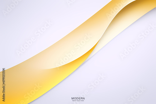 Light Yellow Wave Background, Abstract geometric background with liquid shapes. Vector illustration. © l2iddlem66