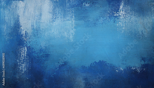 Blue grunge wall background or texture and gradients shadow on it photo