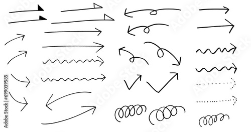 矢印　マジックで書いた手描き　セット