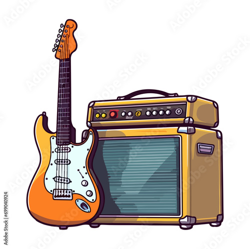 A guitar and an amp illustration