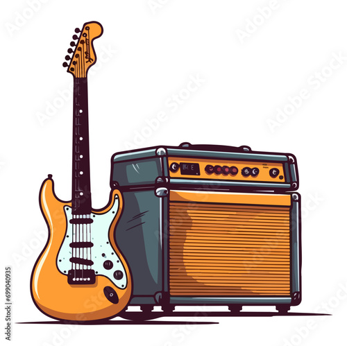 A guitar and an amp illustration