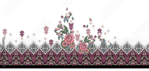 Vászonkép textile design ,floral pattern, seamless pattern , ethnic pattern,