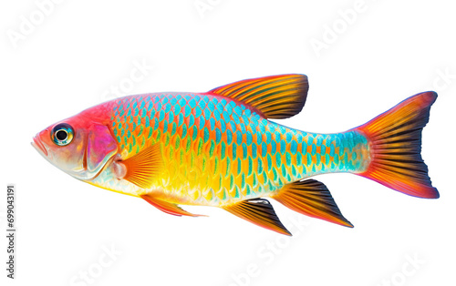 Unique Rainbowfish in Vivid Hues Isolated on Transparent Background PNG.