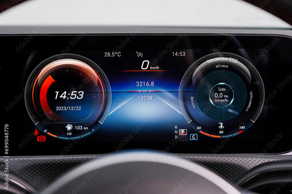 car instrument panel, car speed motor of night, car dashboard modern automobile controlilluminated panel speed display. car instrument panel, car speed motor of night, car dashboard modern automobile controlilluminated panel speed display.
