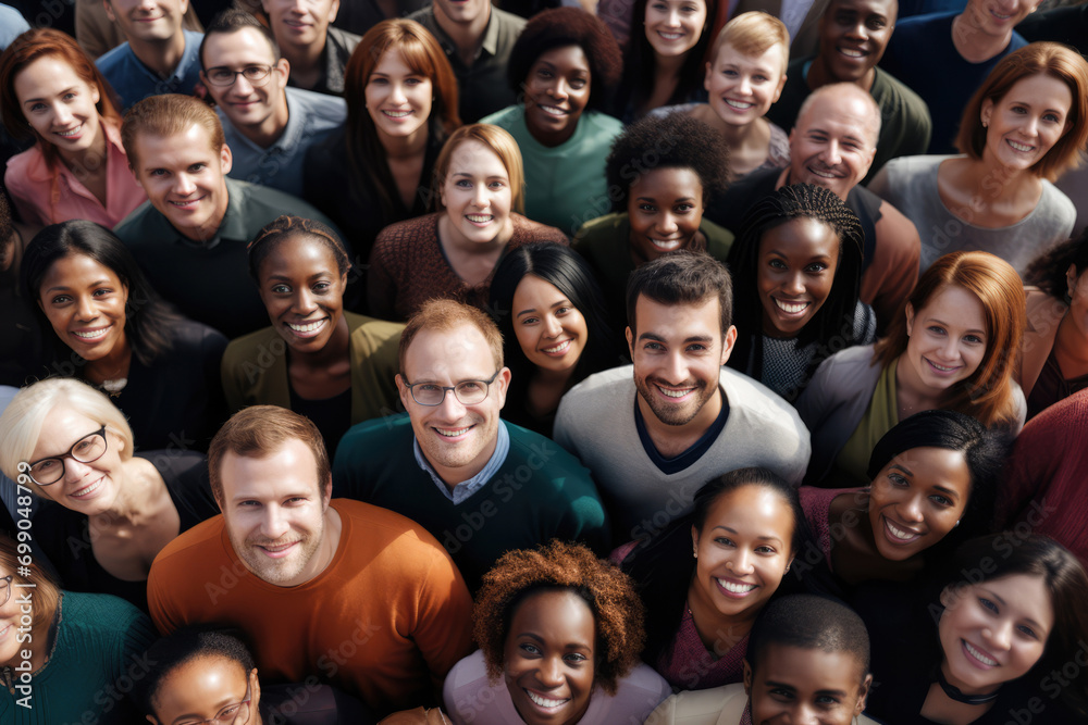 Obraz premium Diverse Community Of People Coming Together As Crowd