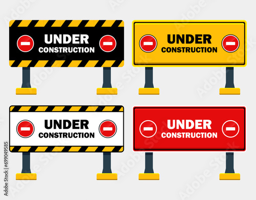 under construction for working area object design template for building construction background