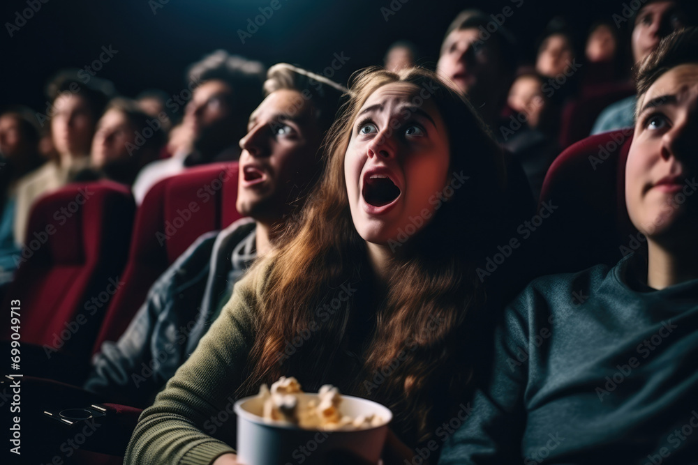 Young Moviegoers Experience Fear At The High-Quality Cinema