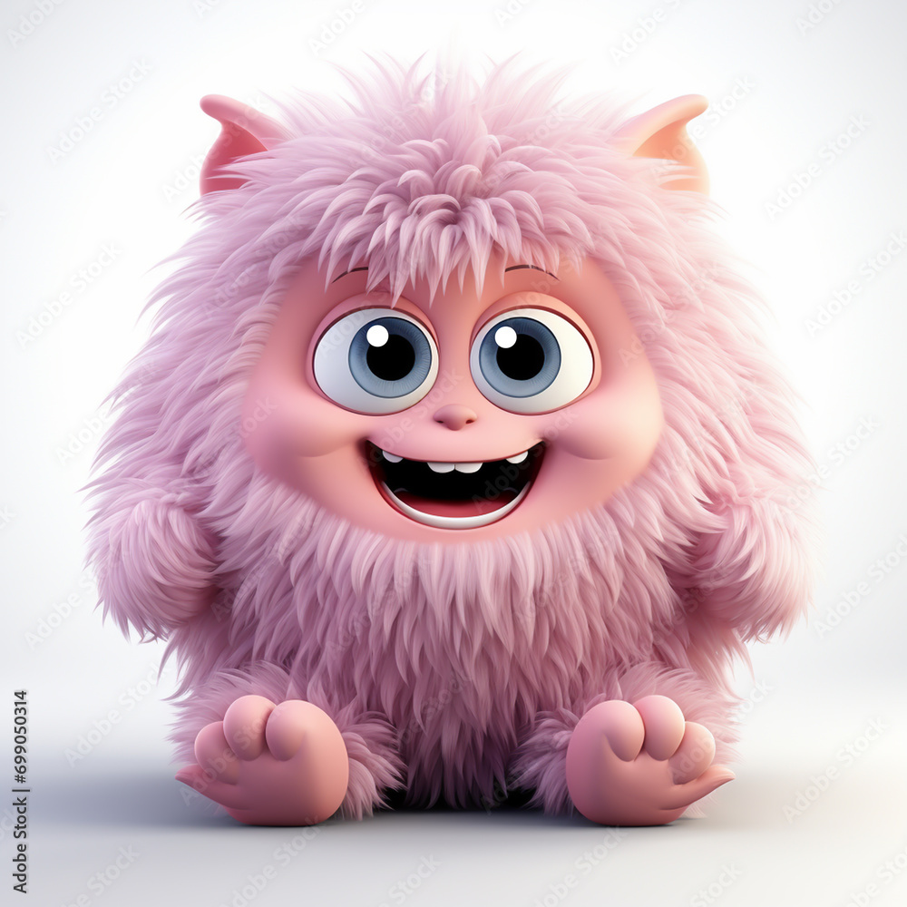 Adorable furry cartoon monster. Funny design. Play time. AI generated Adorable furry cartoon monster. Funny design. Play time. AI generated