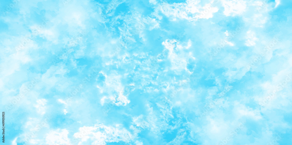 Light sky blue background with clouds .Sky Nature Landscape Background. sky background with white fluffy clouds .Horizontal summer sky backdrop.