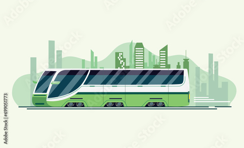 urban city with bus