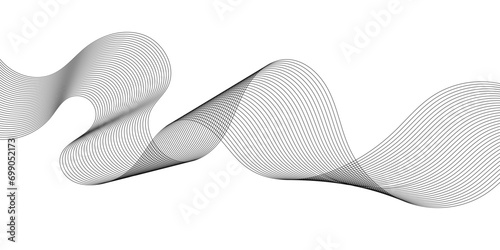 Abstract grey, white smooth element swoosh speed wave modern stream transparent background. Abstract wave line for banner, template, wallpaper background with wave design. Vector illustration