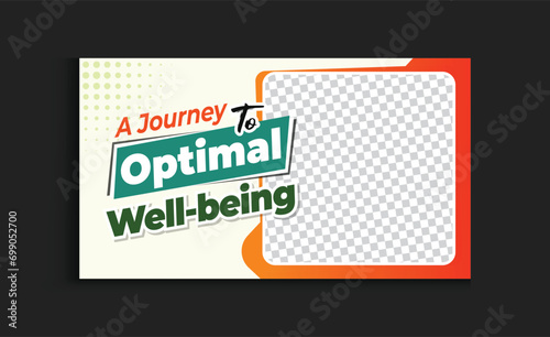 Healthy lifestyle and health tips online eye-catching YouTube thumbnail Attractive video template Medical healthcare editable banner Vector design