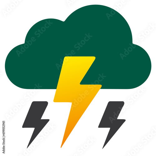 Thunderstorm with lightning. vektor icon illustation