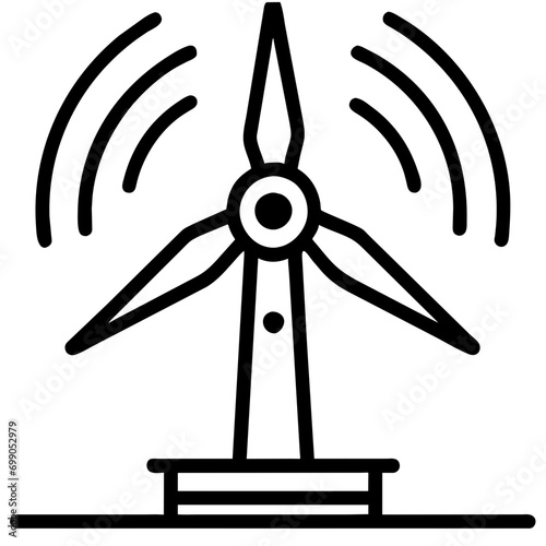 Wind turbine generating power. vektor icon illustation