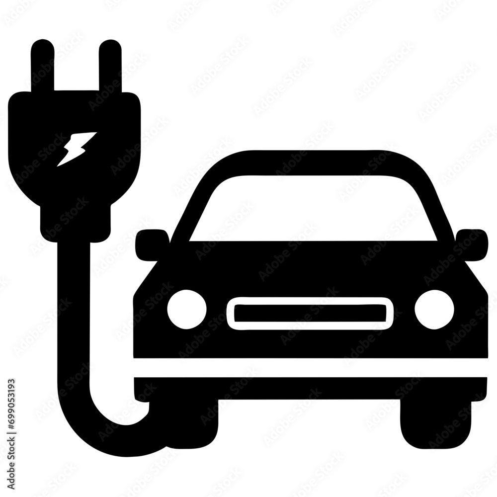 Electric car charging cable. vektor icon illustation Electric car charging cable. vektor icon illustation