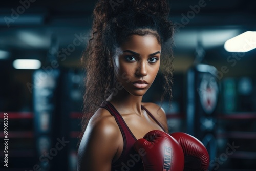 woman boxer athlete in the gym