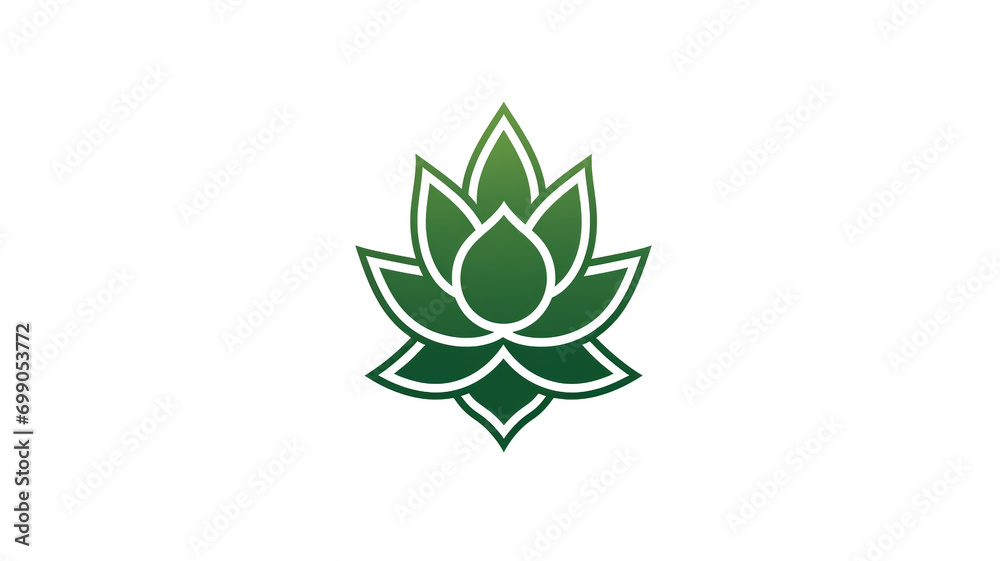 outline logo of green plant on white background outline logo of green plant on white background