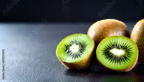 kiwi fruit on black background photo