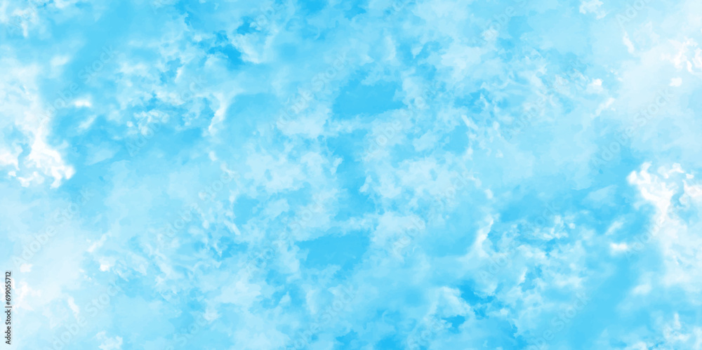 Light sky blue background with clouds .Sky Nature Landscape Background. sky background with white fluffy clouds .Horizontal summer sky backdrop.
