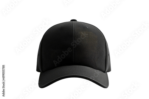 Black Baseball Cap On Transparent Background photo
