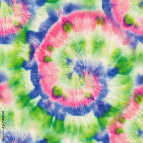 Green Spiral Tie Dye. Circle Yellow Swirl. Circle Seamless Batik. Blue Swirl Tie Dye. Yellow Blue Circle. Vector Dyed Print. Blue Green Tye Dye. Abstract Dyed Fabric Round. Vector Red Background