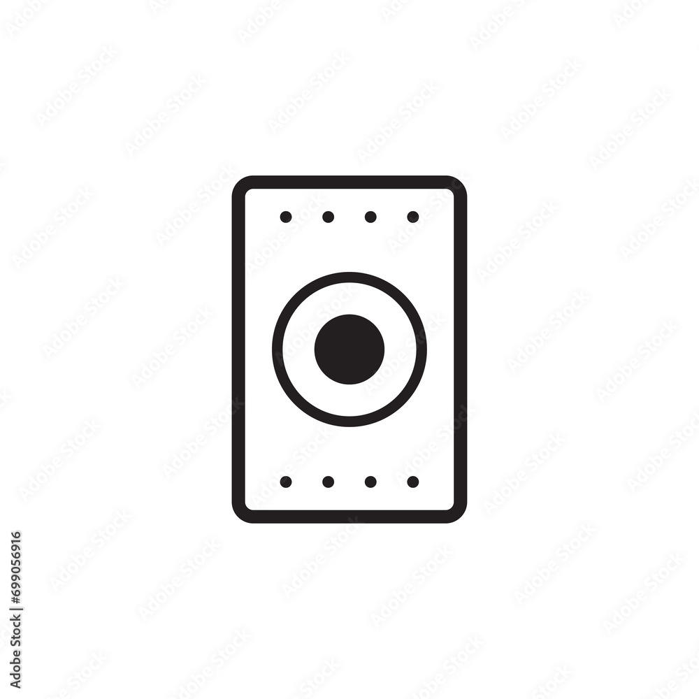 Sound system icon in black color and outline style Sound system icon in black color and outline style