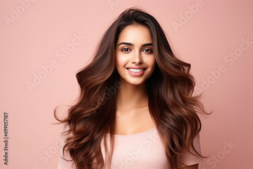 Beautiful indian woman with shiny hair