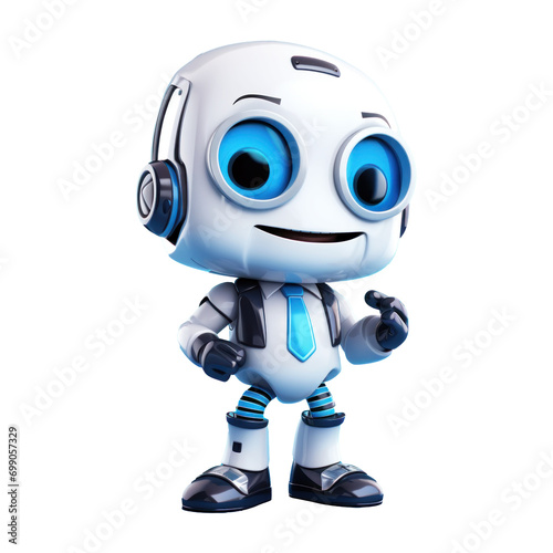 3d Robot mascot, AI in science and business, Technology and engineering concept. isolated png transparent