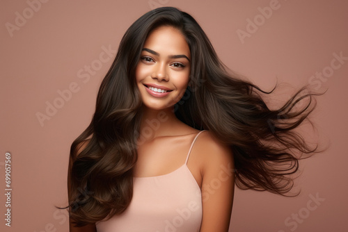 Beautiful indian woman with shiny hair