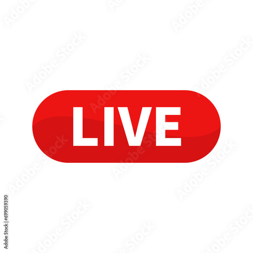 Live In Red Rounded Rectangle Shape For Information Sign Announcement Business Marketing Social Media Streaming
